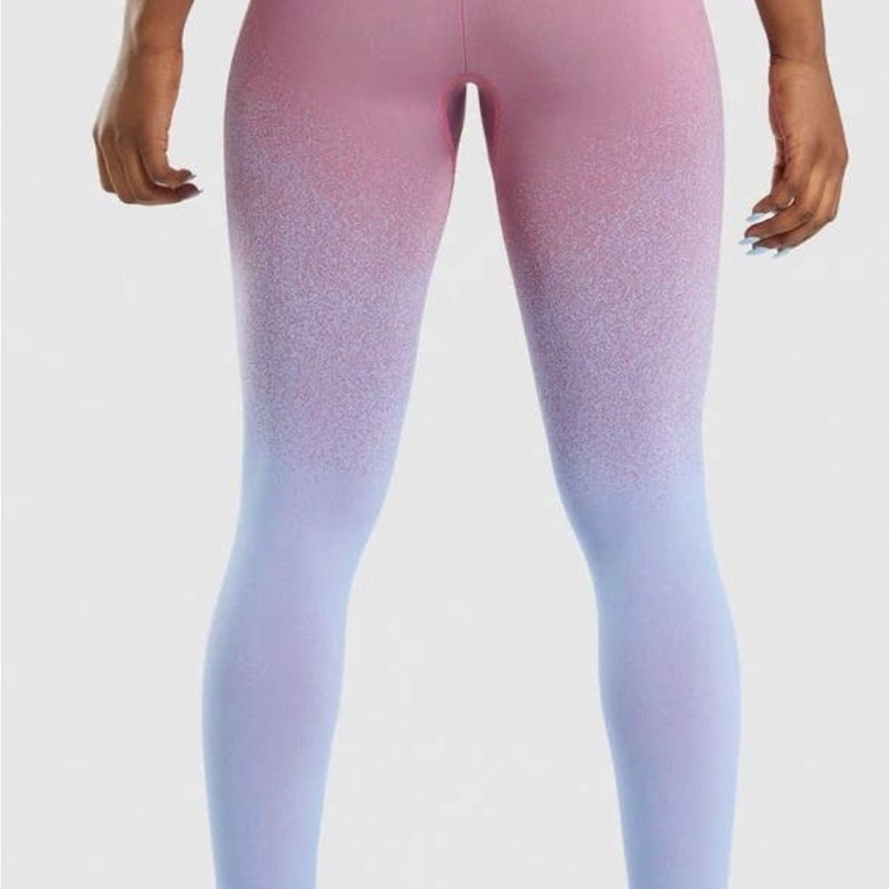 Gymshark Women's Adapt Ombre Seamless Tight Pant Leggings - Rose Pink/Light Blue